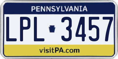 PA license plate LPL3457