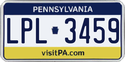 PA license plate LPL3459