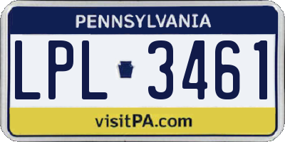 PA license plate LPL3461