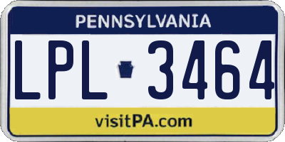 PA license plate LPL3464