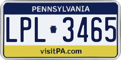 PA license plate LPL3465