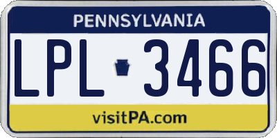 PA license plate LPL3466