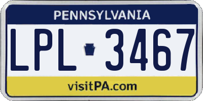 PA license plate LPL3467