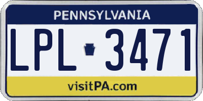 PA license plate LPL3471