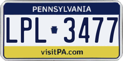 PA license plate LPL3477