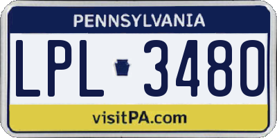 PA license plate LPL3480