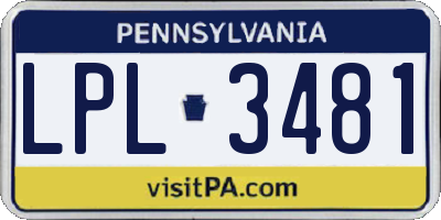 PA license plate LPL3481