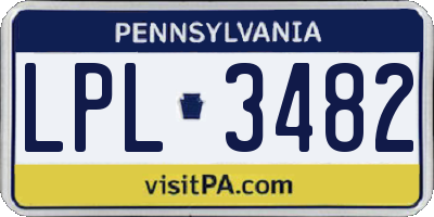 PA license plate LPL3482