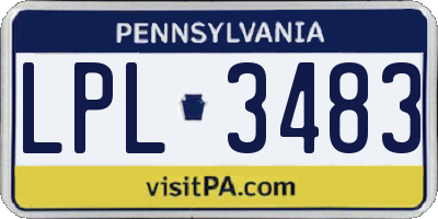 PA license plate LPL3483
