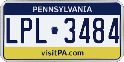 PA license plate LPL3484