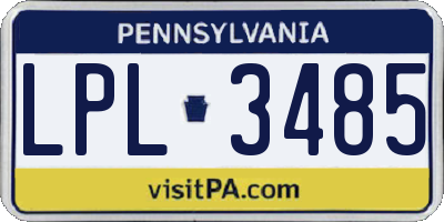 PA license plate LPL3485