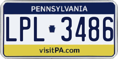 PA license plate LPL3486