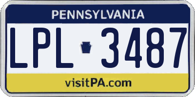 PA license plate LPL3487