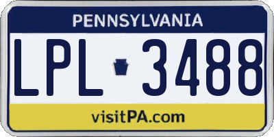 PA license plate LPL3488