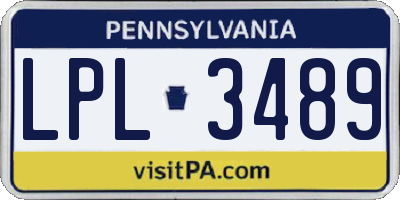 PA license plate LPL3489
