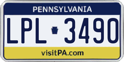 PA license plate LPL3490