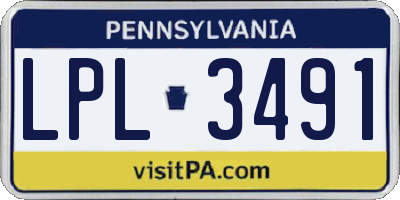 PA license plate LPL3491