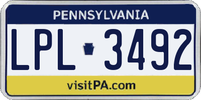 PA license plate LPL3492