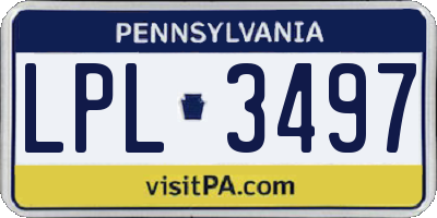 PA license plate LPL3497