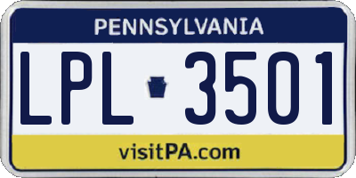 PA license plate LPL3501