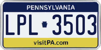 PA license plate LPL3503