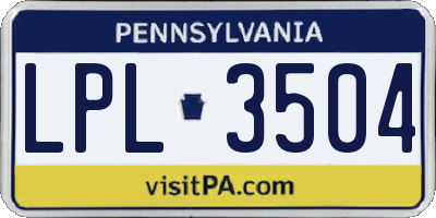PA license plate LPL3504