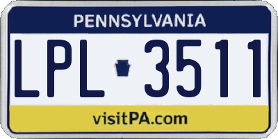 PA license plate LPL3511