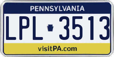 PA license plate LPL3513