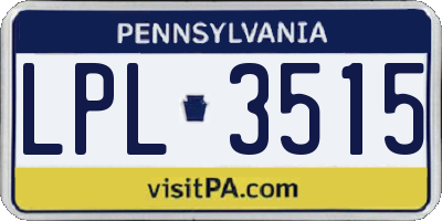 PA license plate LPL3515