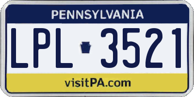 PA license plate LPL3521