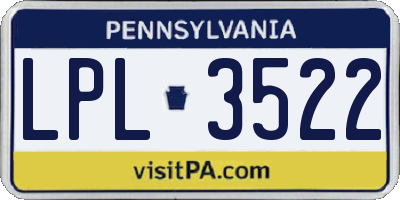 PA license plate LPL3522