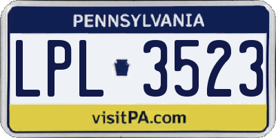 PA license plate LPL3523