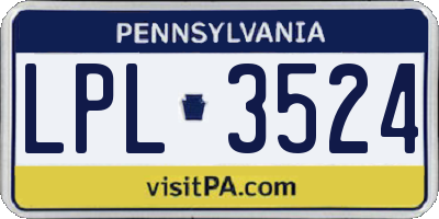 PA license plate LPL3524