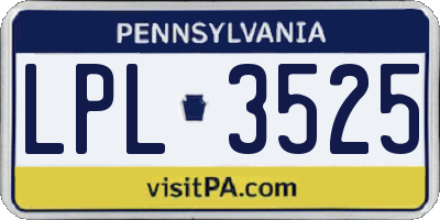 PA license plate LPL3525