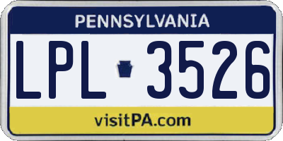 PA license plate LPL3526