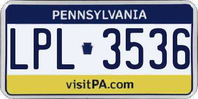 PA license plate LPL3536
