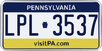 PA license plate LPL3537