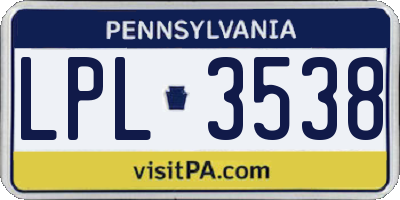 PA license plate LPL3538