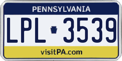 PA license plate LPL3539