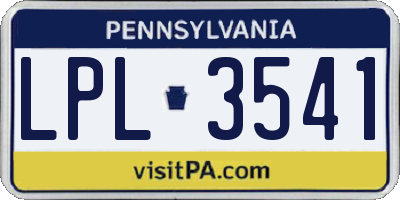 PA license plate LPL3541
