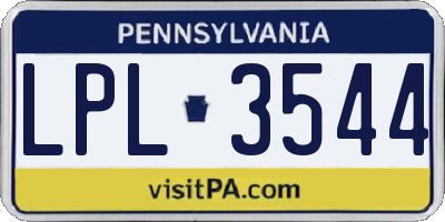 PA license plate LPL3544