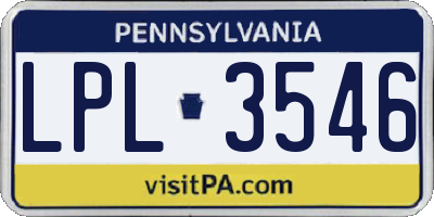 PA license plate LPL3546