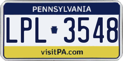 PA license plate LPL3548