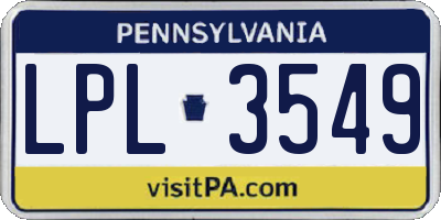 PA license plate LPL3549