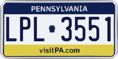 PA license plate LPL3551