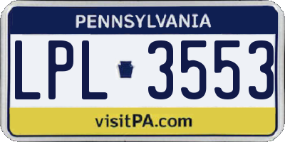 PA license plate LPL3553