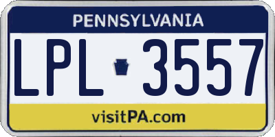 PA license plate LPL3557