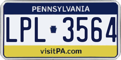 PA license plate LPL3564