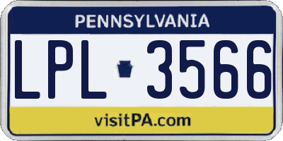 PA license plate LPL3566