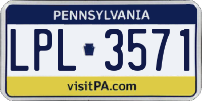 PA license plate LPL3571